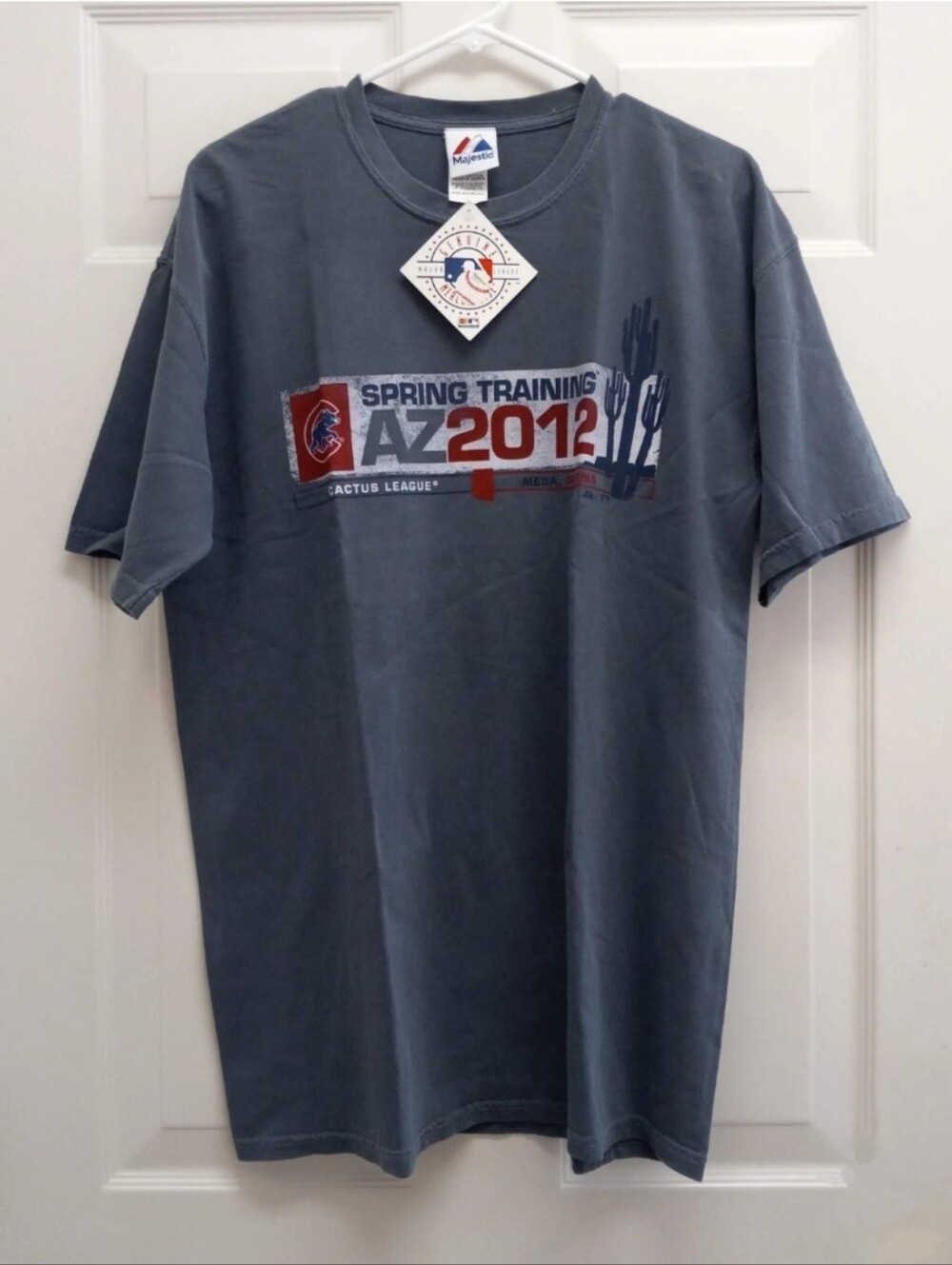 Majestic Chicago Cubs Tee Shirt Spring Training Arizona 2012 MLB Gray Large